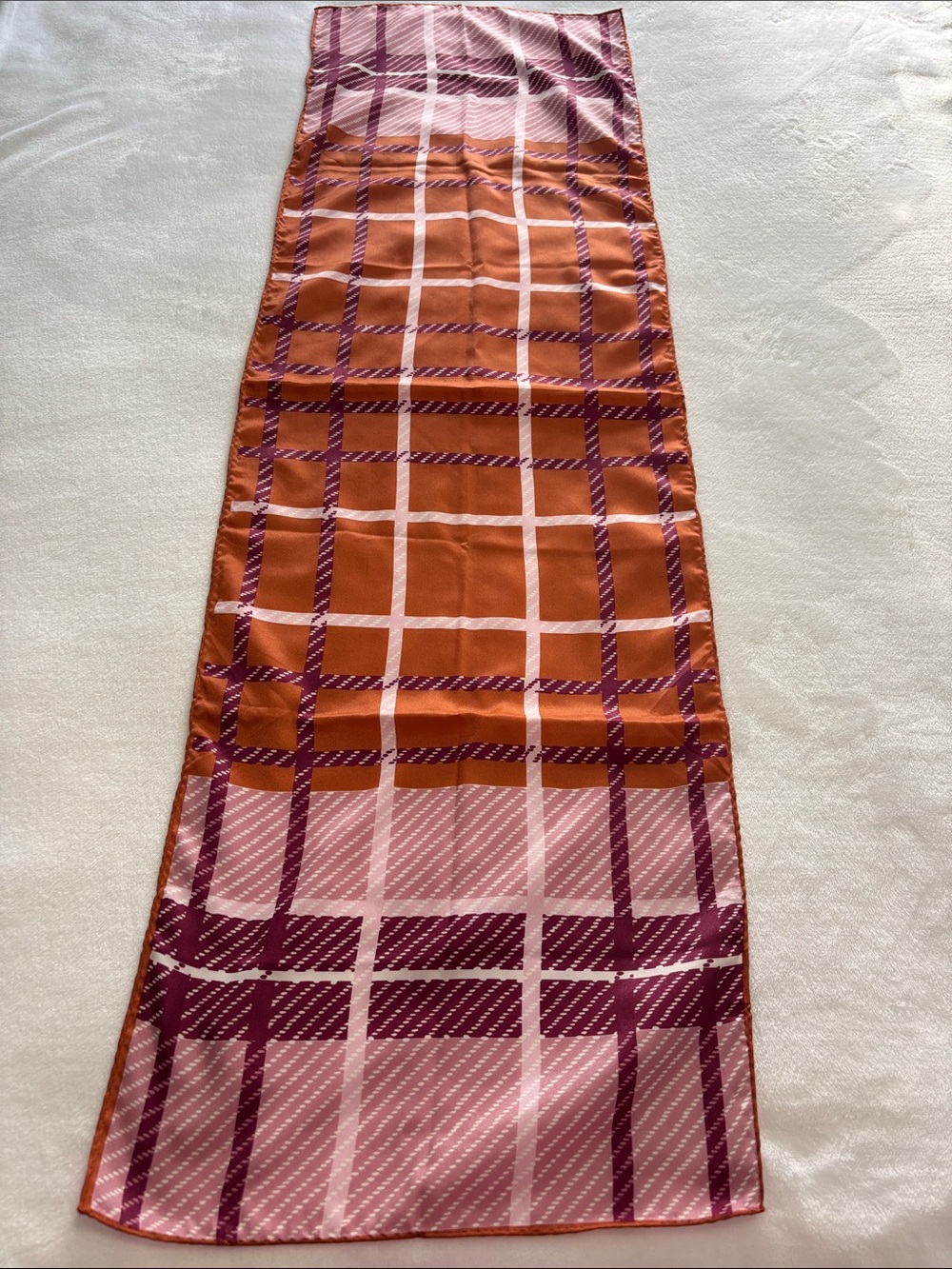 Vintage Glentex Scarf - Long Geometric Vtg Japan Old Purple Orange Pink Women